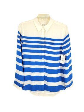 Equipment Reese Silk Stripe Button Up Blouse M NWT French Girl Coastal Nautical